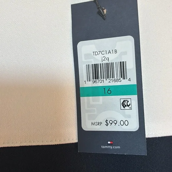 NWT gorgeous Tommy Hilfiger sleeveless striped dress Size 16 hidden zipper - Picture 6 of 10